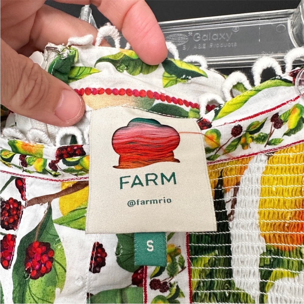 Farm Rio Off-White Fruit Orchard Mini Skirt Small - Picture 5 of 5